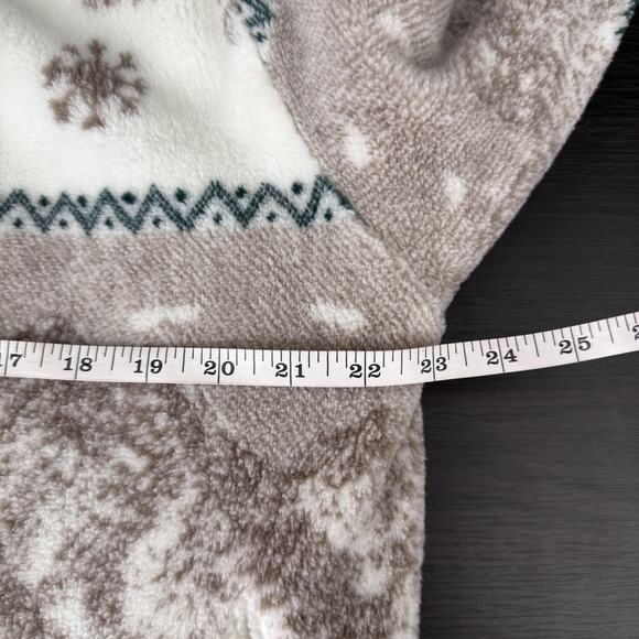 Denali Jacket Womens Medium Reversible Fleece Coat Hooded Moose Winter Scene Vtg - Picture 13 of 15